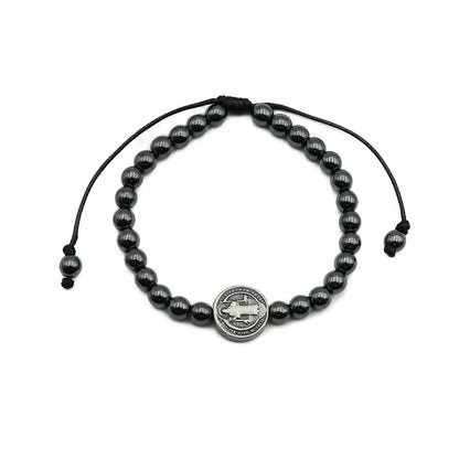 Pulseira Hematita Com Pai nosso Resinado - São Bento