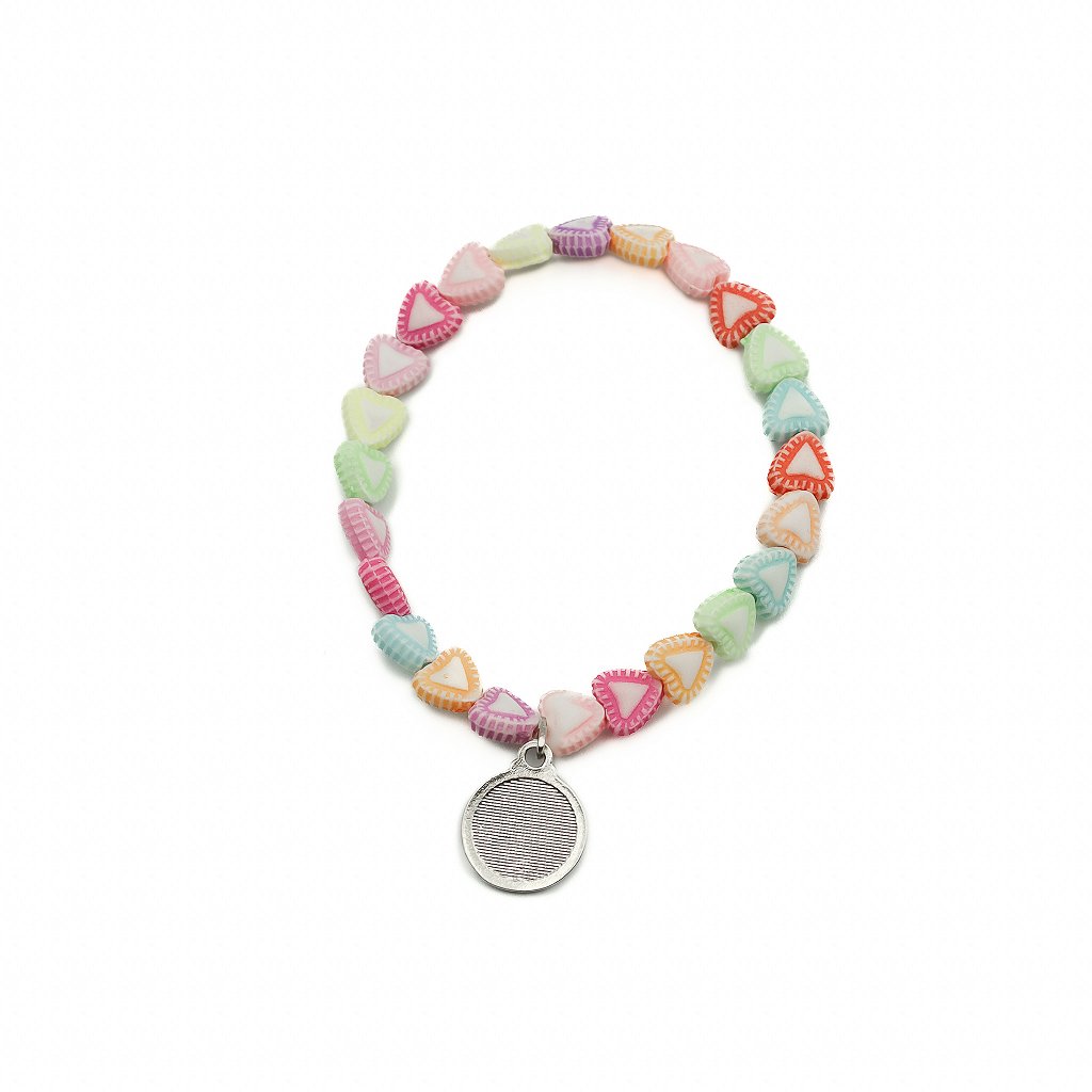 Pulseira Infantil Coração Colorido