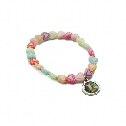 Pulseira Infantil Coração Colorido