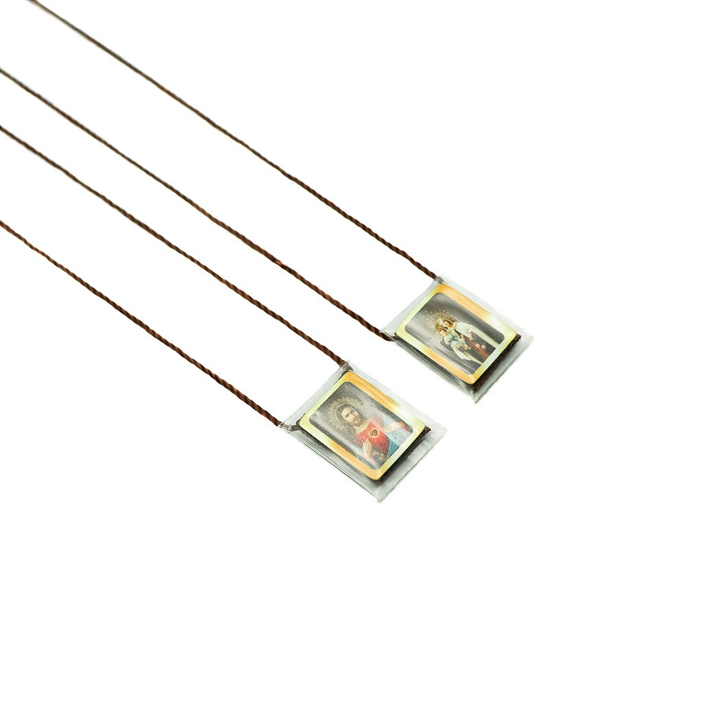 Escapulário Nossa Senhora do Carmo - Tecido e Plástico