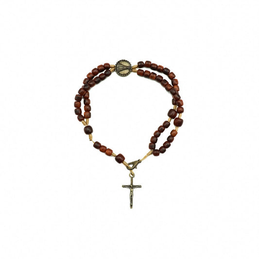 Terço de Pulsos Madeira Nossa Senhora Aparecida