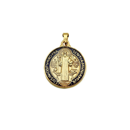 Medalha de São Bento 22 mm Dourada - Resinada
