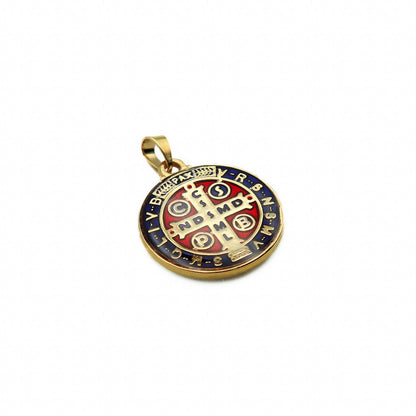 Medalha de São Bento 22 mm Dourada - Resinada