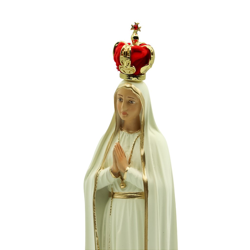 Imagem de Nossa Senhora. de Fátima 28cm Resina Colorida