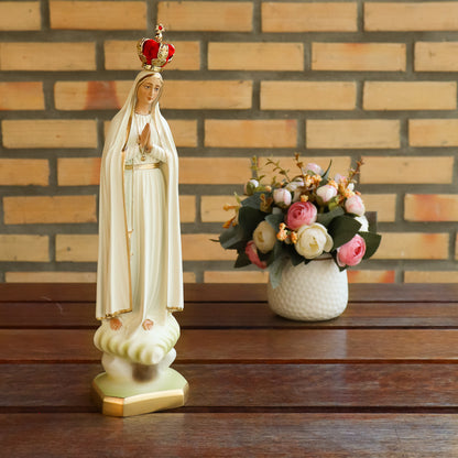 Imagem de Nossa Senhora. de Fátima 28cm Resina Colorida