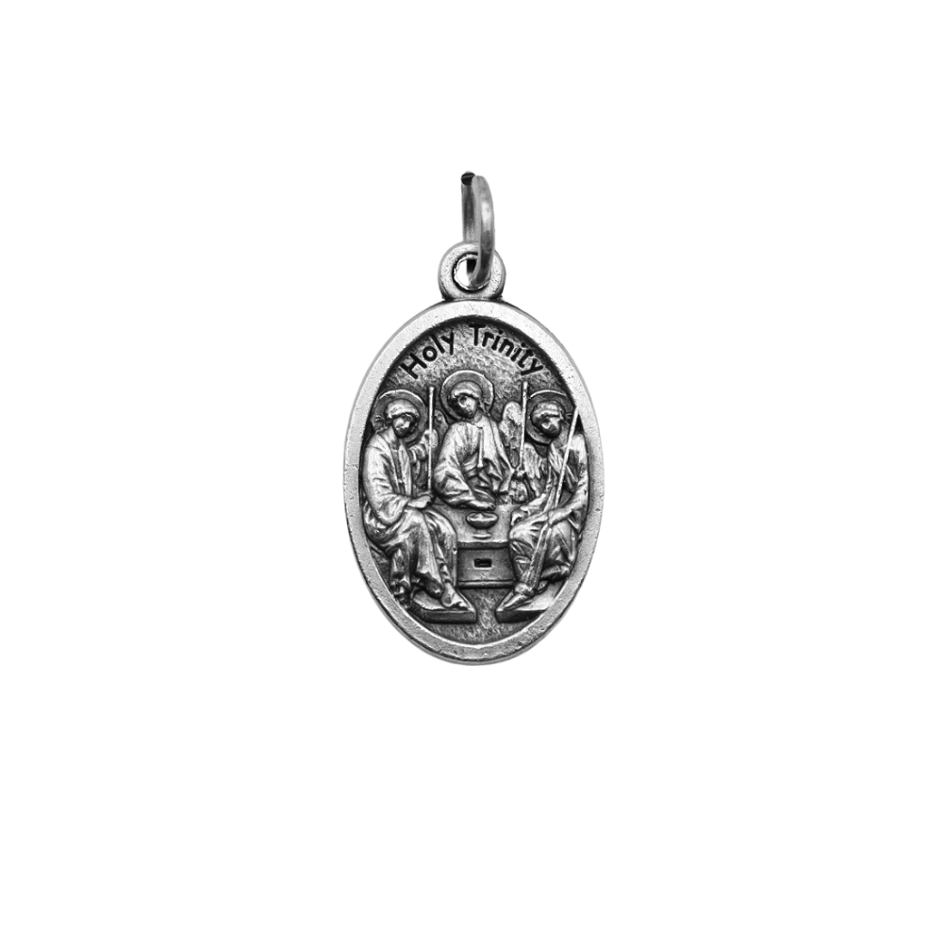 Medalha Santíssima Trindade e Mãos Rezando - Italiana