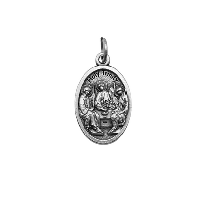 Medalha Santíssima Trindade e Mãos Rezando - Italiana