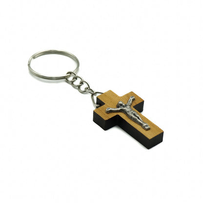 Chaveiro Cruz Madeira Pequena