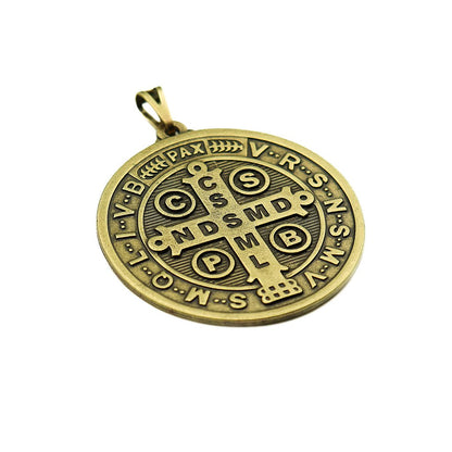 Medalha de São Bento 50 mm Ouro Velho