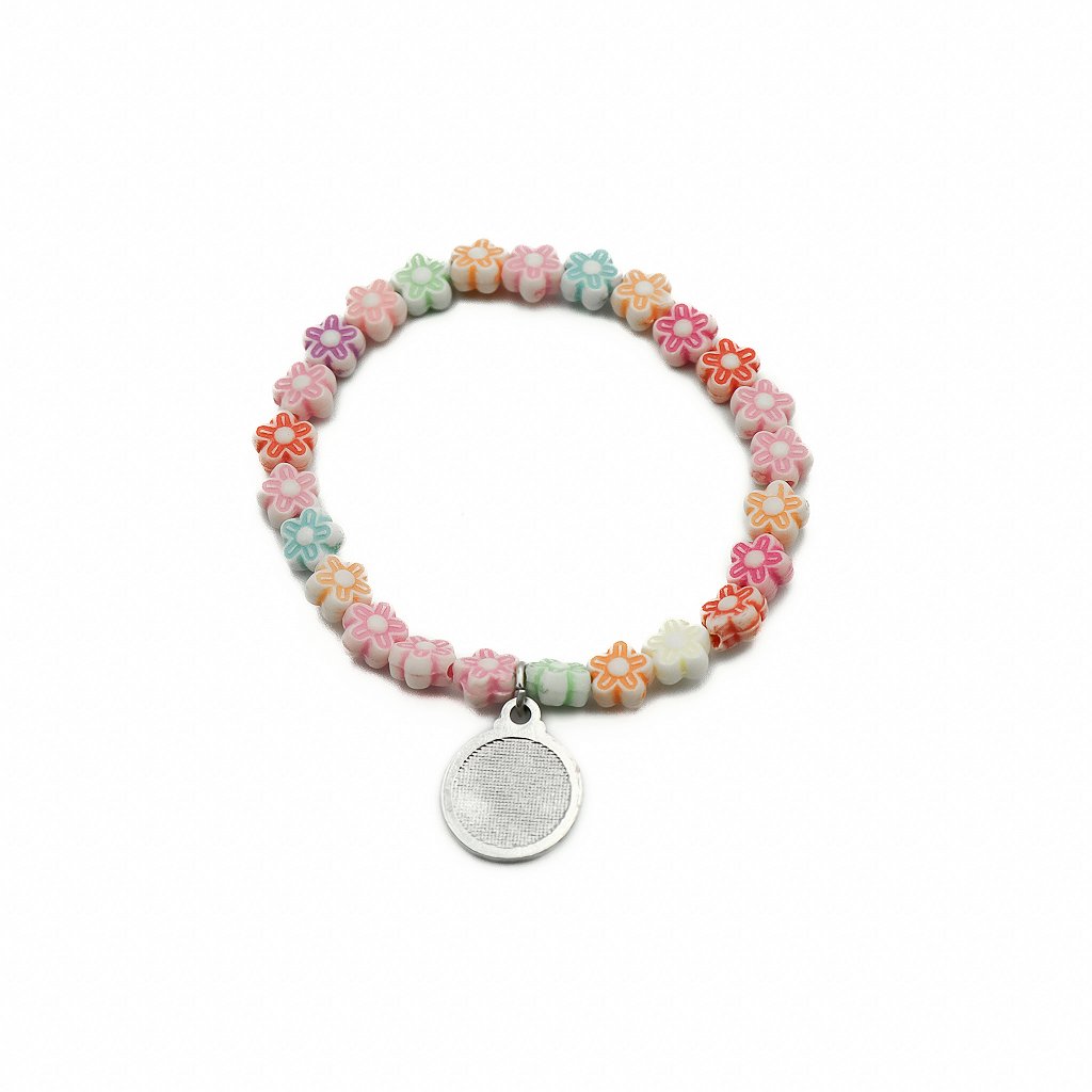 Pulseira Infantil Flores Colorido