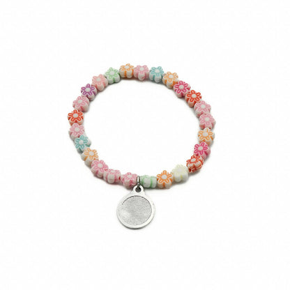 Pulseira Infantil Flores Colorido