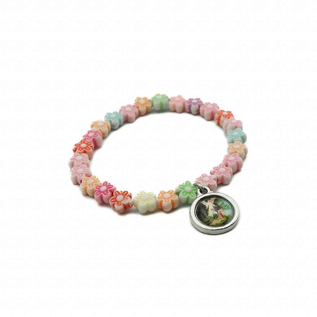 Pulseira Infantil Flores Colorido