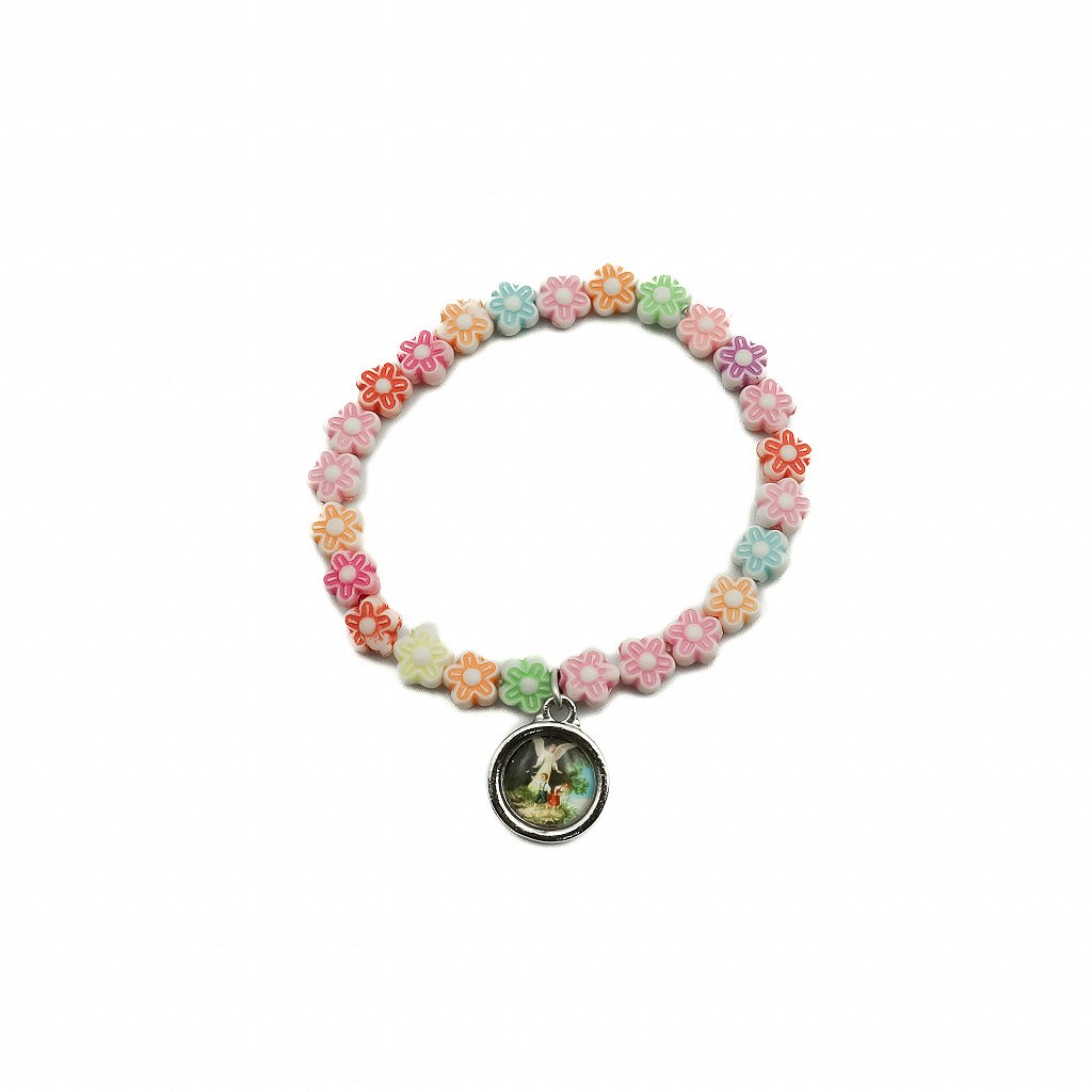 Pulseira Infantil Flores Colorido