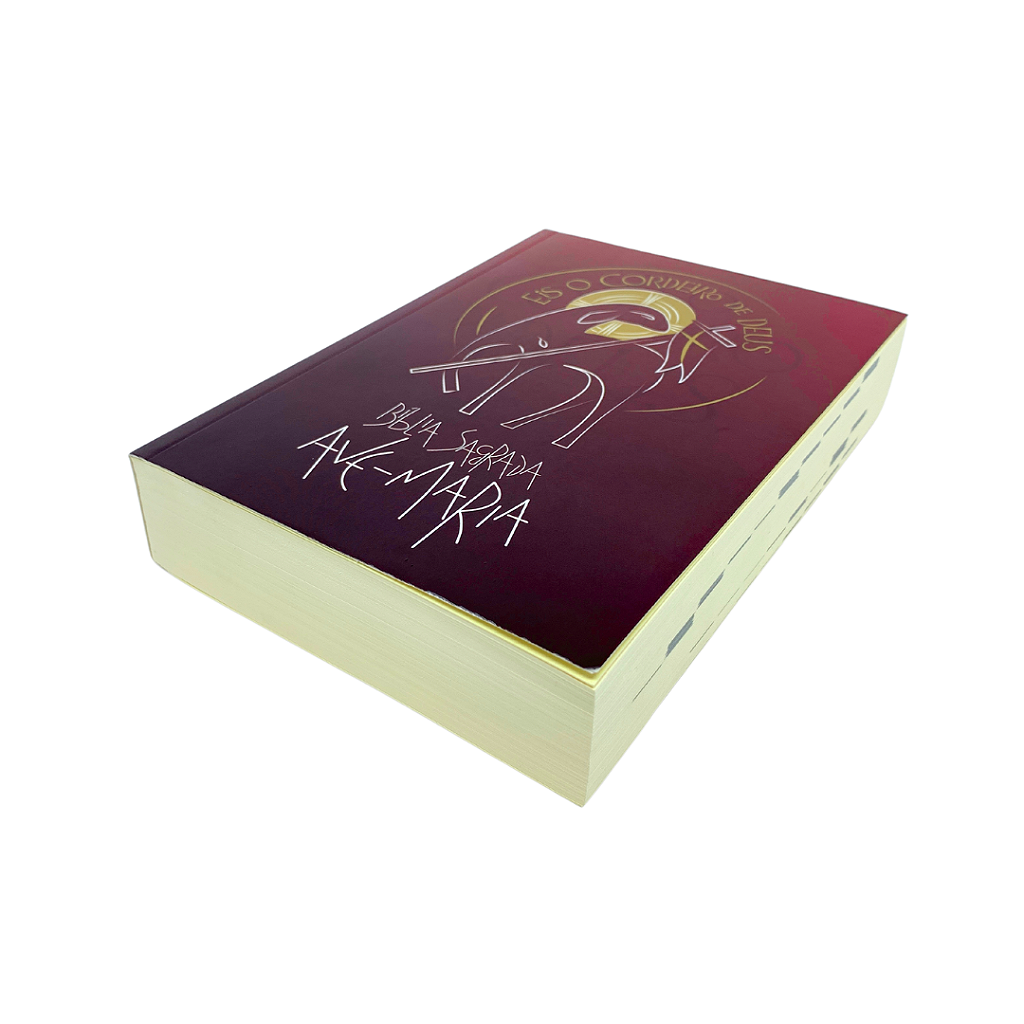 Bíblia Sagrada Ave-Maria - Capa Eis o Cordeiro de Deus Vermelha