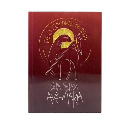 Bíblia Sagrada Ave-Maria - Capa Eis o Cordeiro de Deus Vermelha