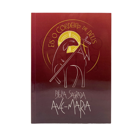 Bíblia Sagrada Ave-Maria - Capa Eis o Cordeiro de Deus Vermelha