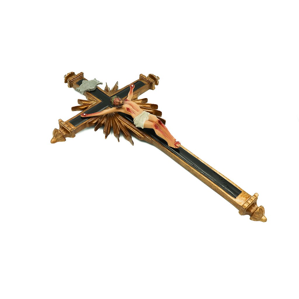 Crucifixo 43 cm Ornado Parede - Colorido