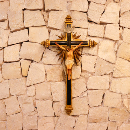 Crucifixo 43 cm Ornado Parede - Colorido