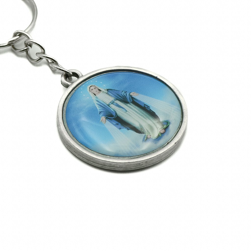 Chaveiro Medalha Resinado - Nossa Senhora das Graças