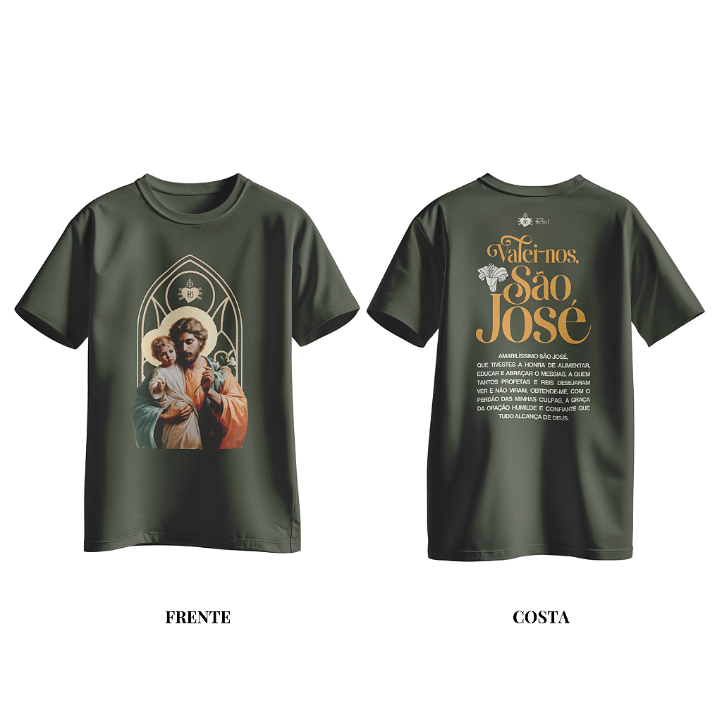 Camiseta de São José Verde Musgo