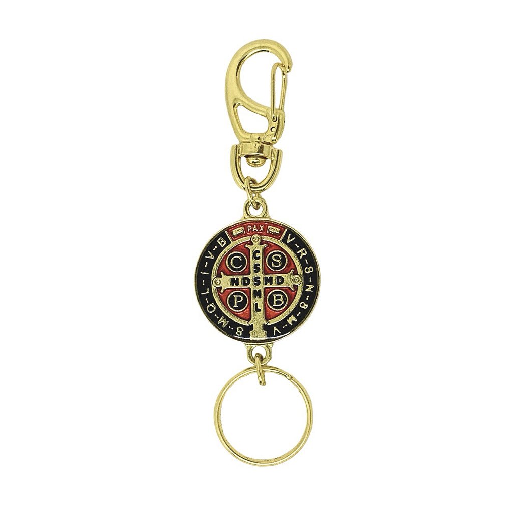 Chaveiro Medalha de São Bento 30 mm Dourada