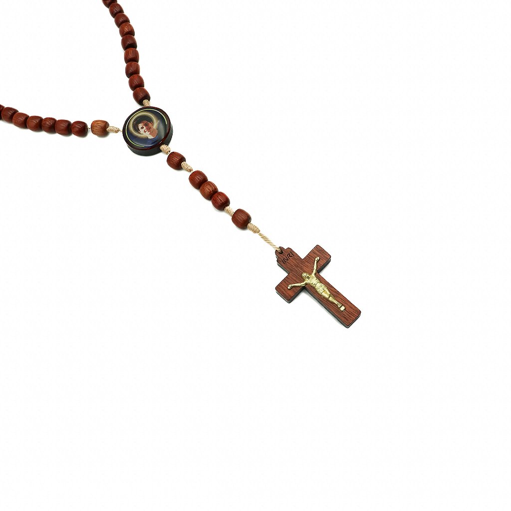 Terço Madeira Conta 8mm - Carlo Acutis