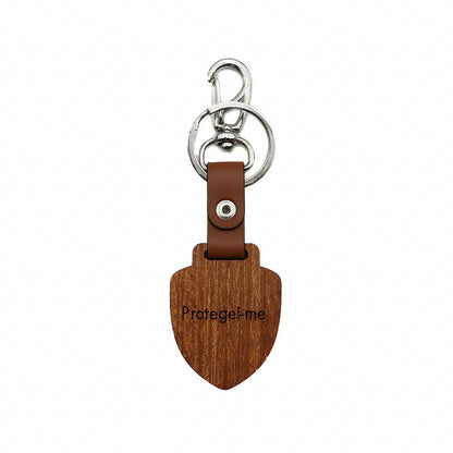 Chaveiro Escudo de Madeira São Cristóvão Prata Velho