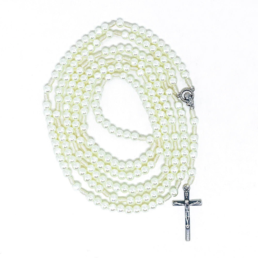 Rosário Pérola Creme 6mm