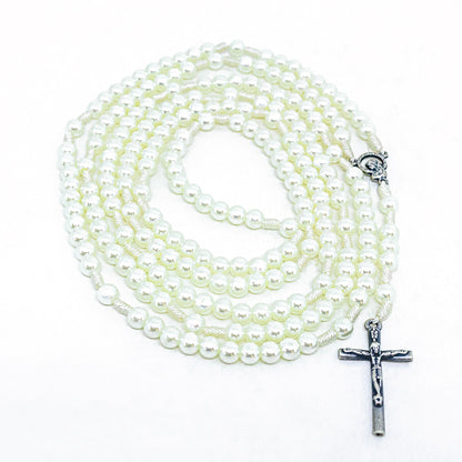 Rosário Pérola Creme 6mm