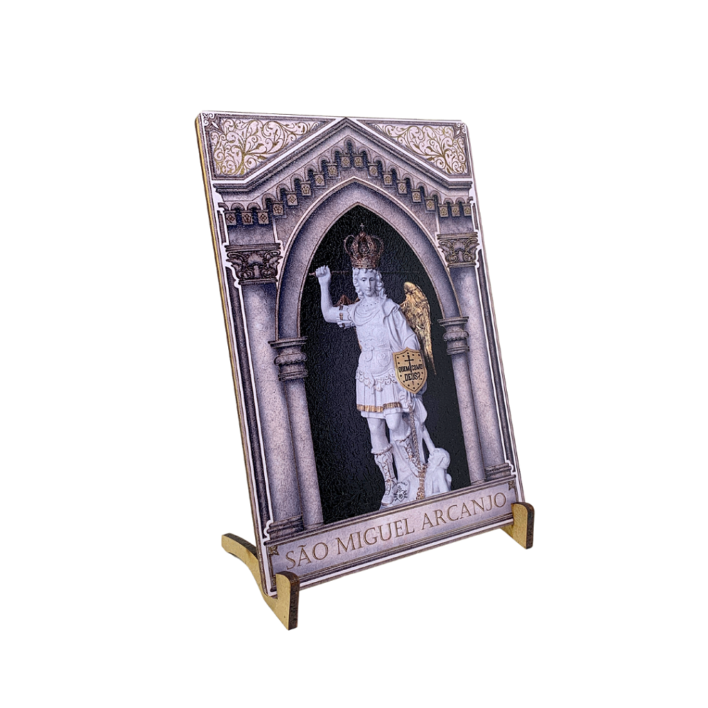 Quadro de São Miguel em MDF - 14x20 cm