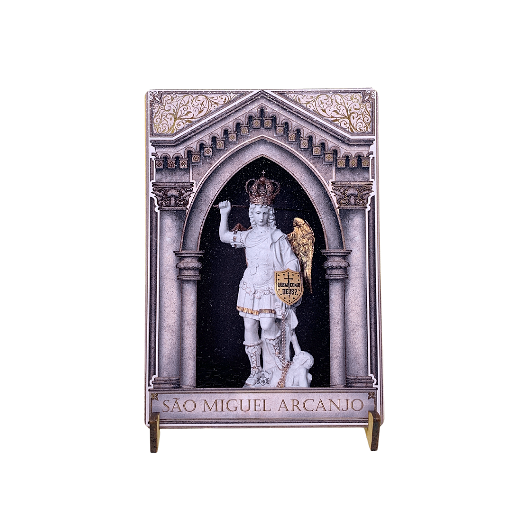 Quadro de São Miguel em MDF - 14x20 cm
