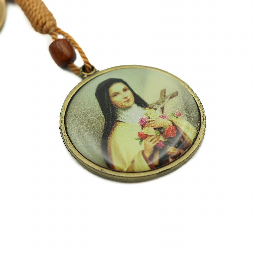 Chaveiro Redondo Mosquetão e Argola Santa Teresinha