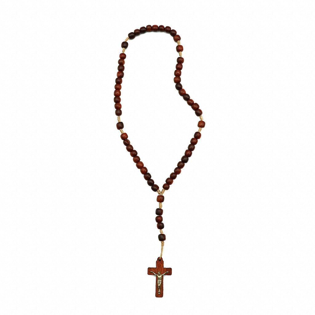 Terço Madeira Médio com Cristo