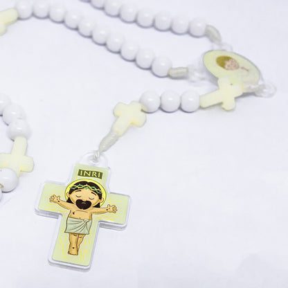 Terço Infantil Com Caixa Acrilica - Anjo Branco