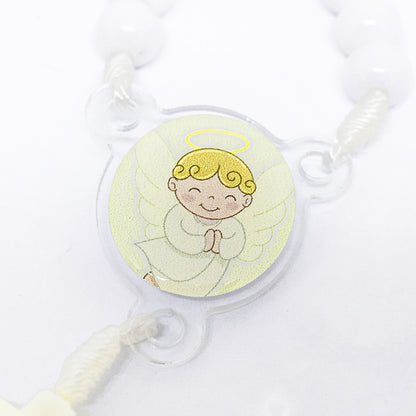 Terço Infantil Com Caixa Acrilica - Anjo Branco