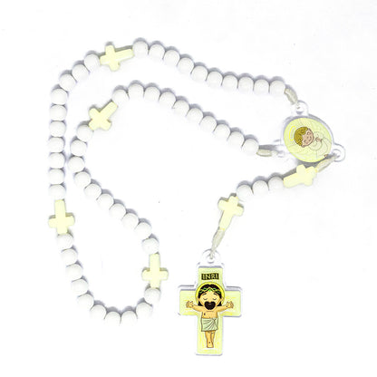 Terço Infantil Com Caixa Acrilica - Anjo Branco