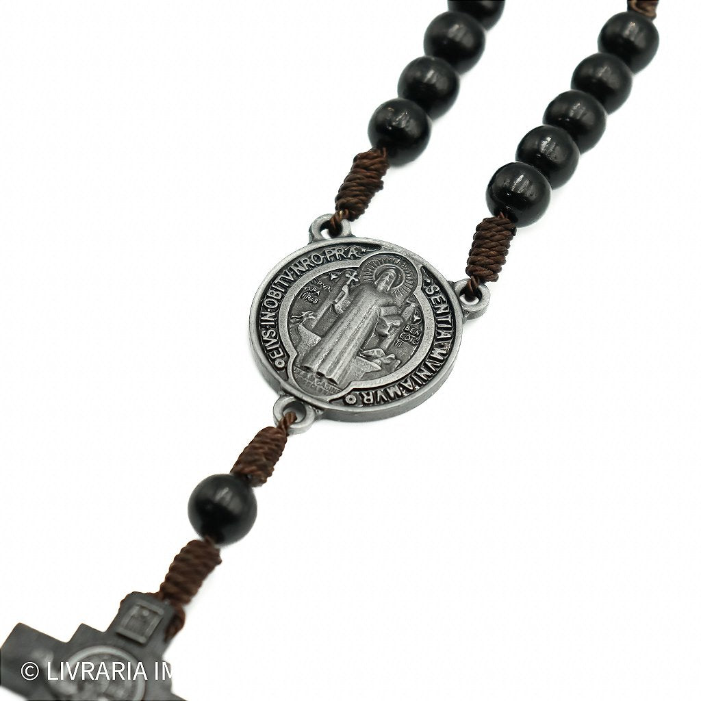 Adorno de Carro Dezena de São Bento Preta  Medalha Ônix
