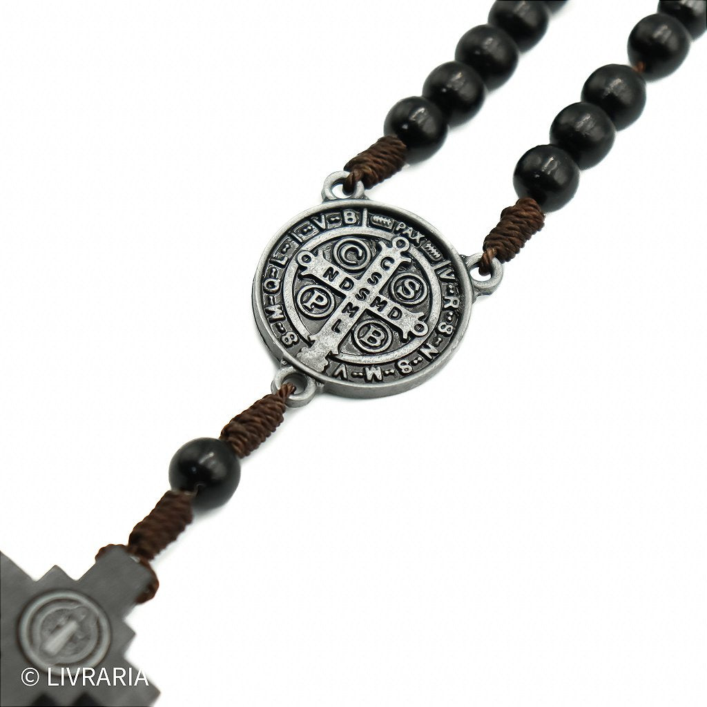 Adorno de Carro Dezena de São Bento Preta  Medalha Ônix