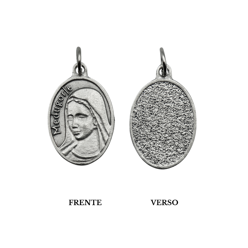 Medalha Rainha da Paz 26 mm Prata - Medjugorje