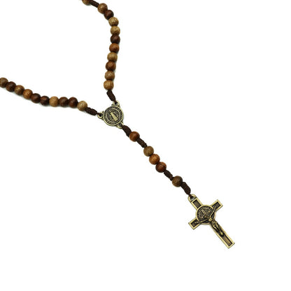 Terço São Bento Madeira 6mm