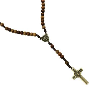 Terço São Bento Madeira 6mm