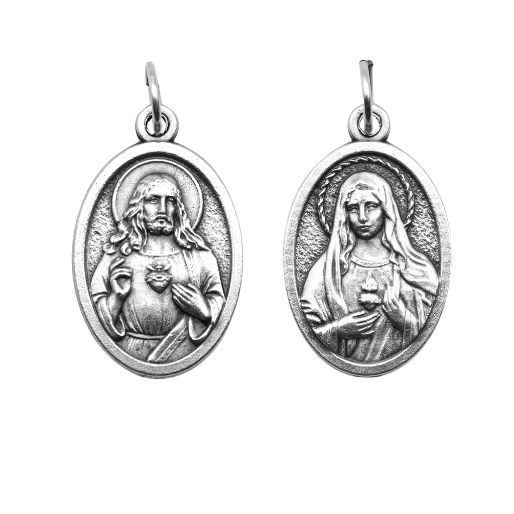Medalha Sagrado Coração de Jesus e Imaculado Coração de Maria - Italiana