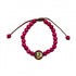 Pulseira infantil reg madeira 6mm Anjo da Guarda - Rosa