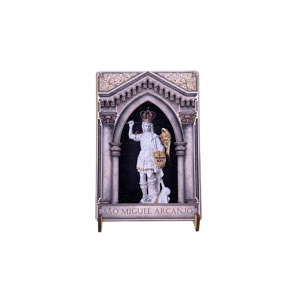 Quadro de São Miguel em MDF - 10x15 cm