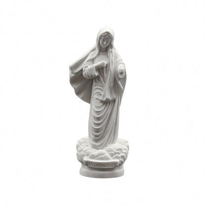 Imagem Nossa Senhora Rainha da Paz Branca 12cm base redonda (Medjugorje)