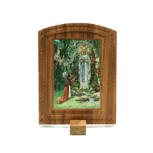 Quadro Entalhado Italiano 23cm - Nossa Senhora de Lourdes