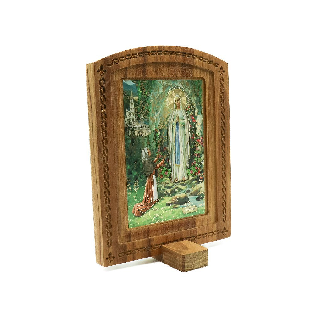 Quadro Entalhado Italiano 23cm - Nossa Senhora de Lourdes