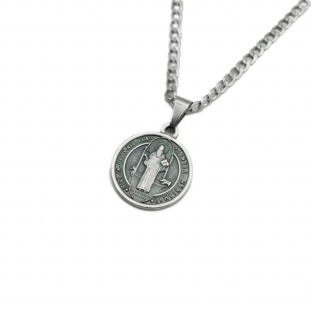Colar Inox Medalha São Bento