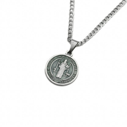 Colar Inox Medalha São Bento