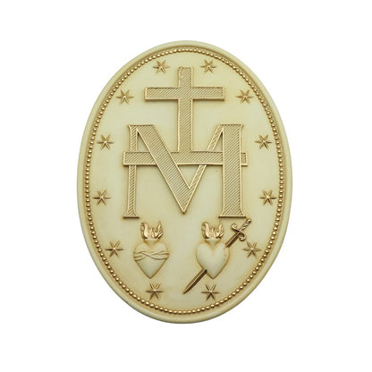 Medalha Milagrosa 23 cm (par) Marfim com Dourado
